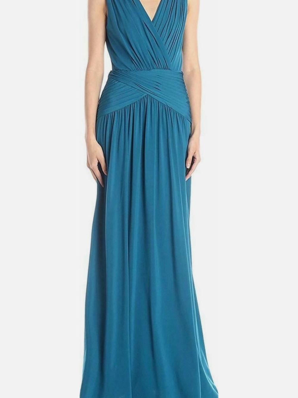 BCBG MAX AZRIA Moroccan Blue Kaeya V-Neck Maxi Dress
